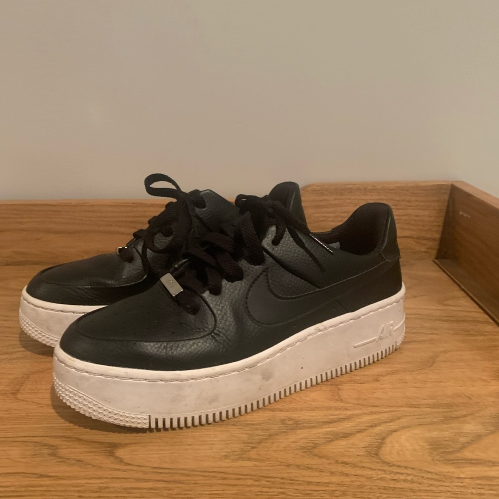 Black Air Force 1s, size 7 women’s